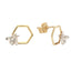 Cercei Aur Alb si Galben 14k Bumble Bee