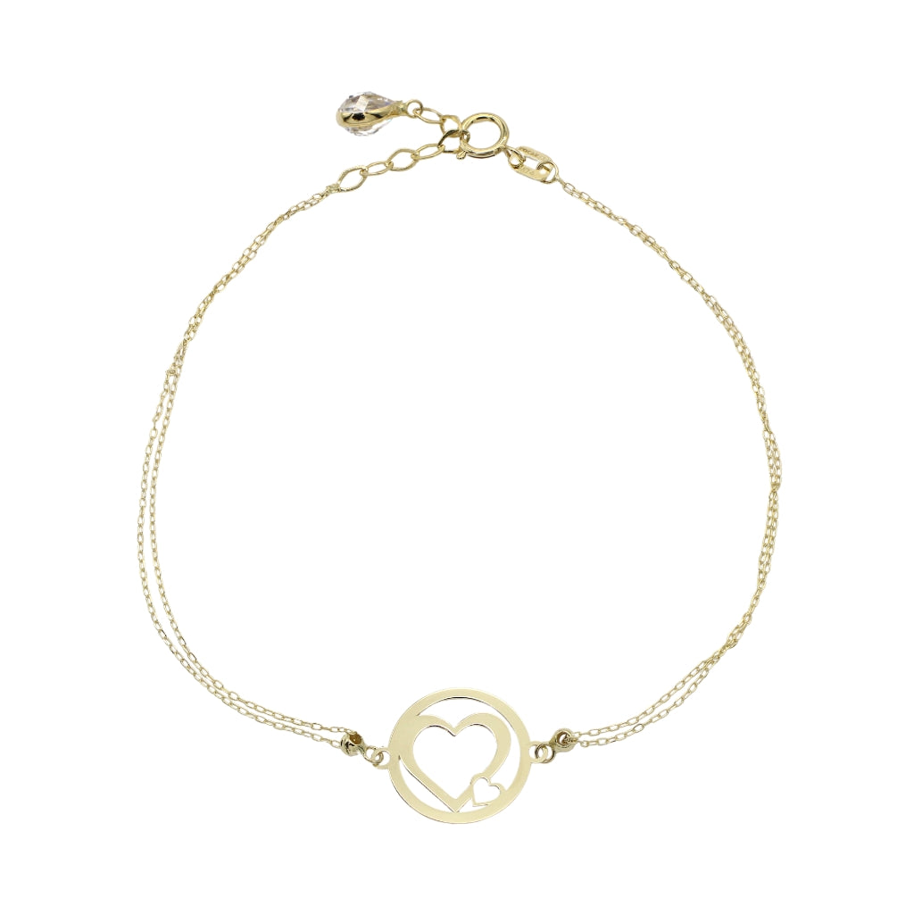 Bratara Aur 14k Model Double Heart