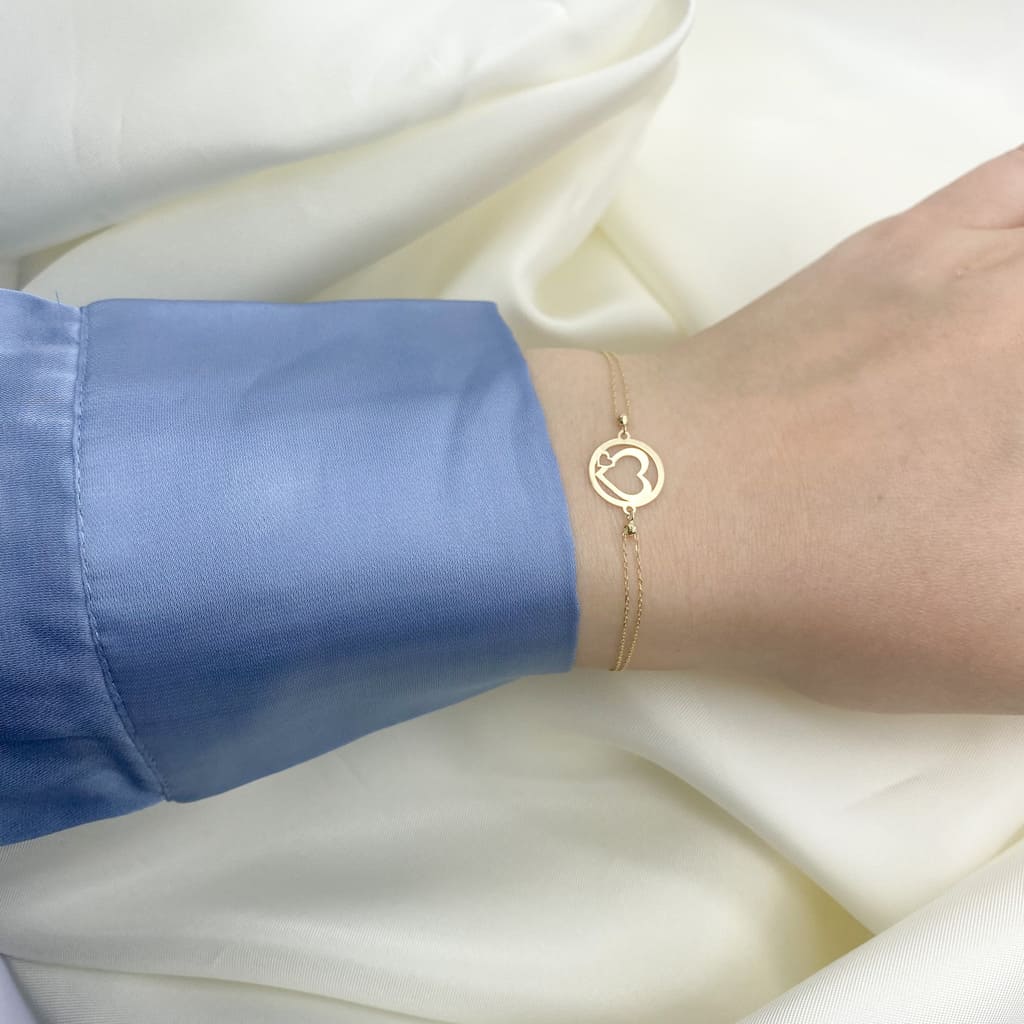 Bratara Aur 14k Model Double Heart