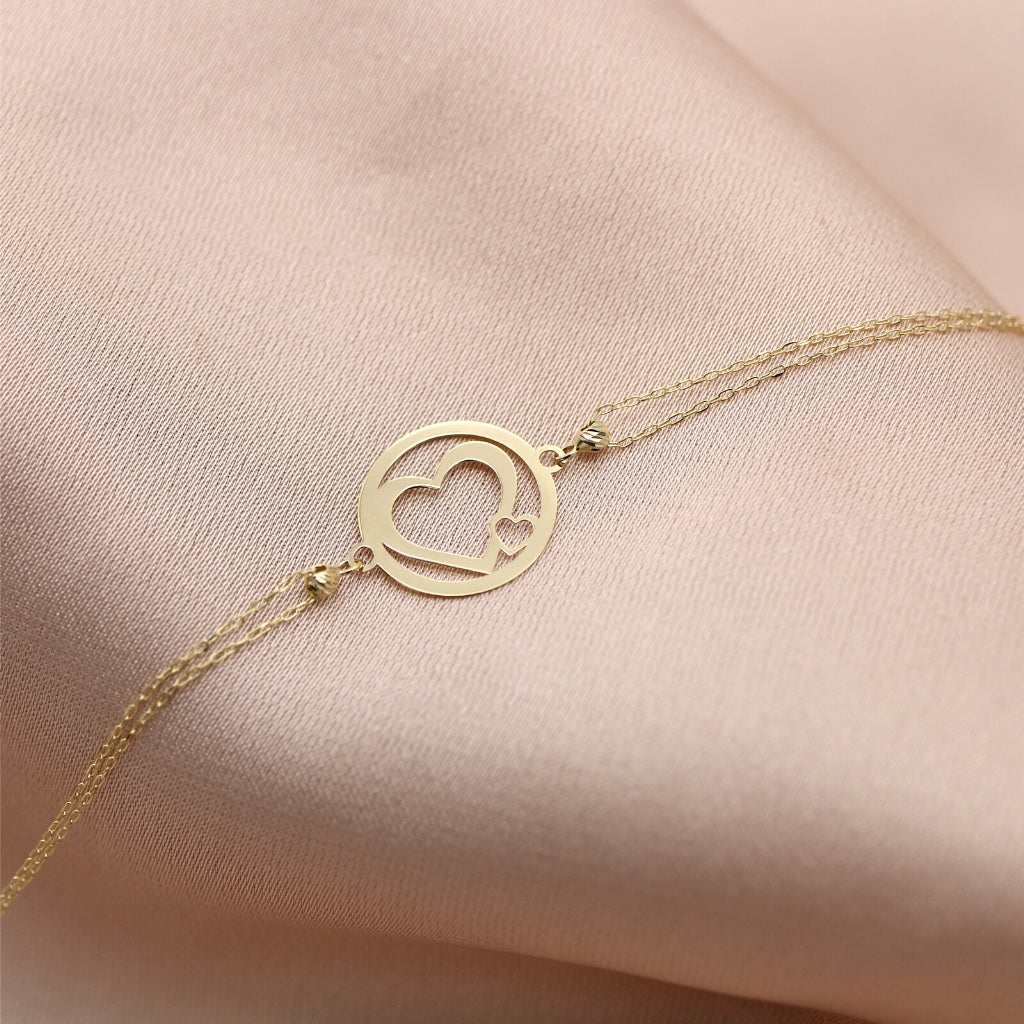 Bratara Aur 14k Model Double Heart