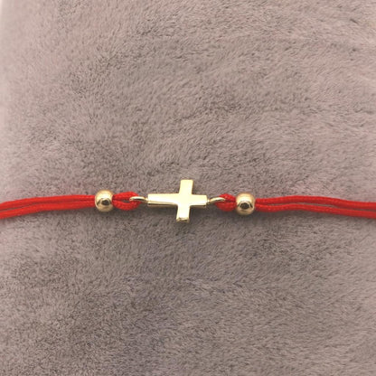 Bratara Snur Aur 14k Cruce Clasica si Bile