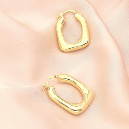 Cercei Aur 14k Dreptunghiulari