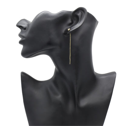 Cercei Fir Aur 14k Solitaire cu Piatra Zirconia Alba