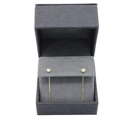 Cercei Fir Aur 14k Solitaire cu Piatra Zirconia Alba