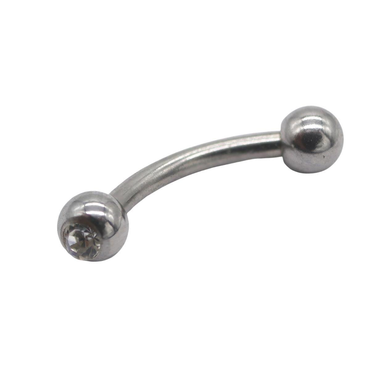 Piercing Titan Clasic cu Piatra Alba