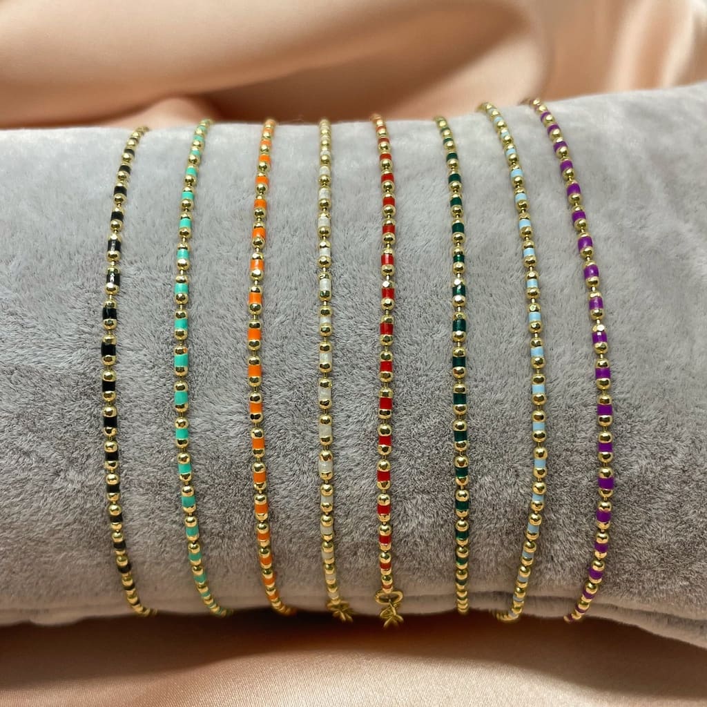 Bratara Aur 14k cu Agat Multicolor