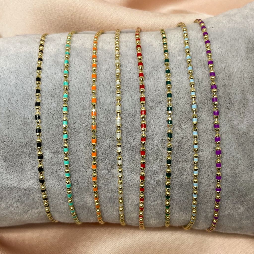 Bratara Aur 14k cu Agat Multicolor