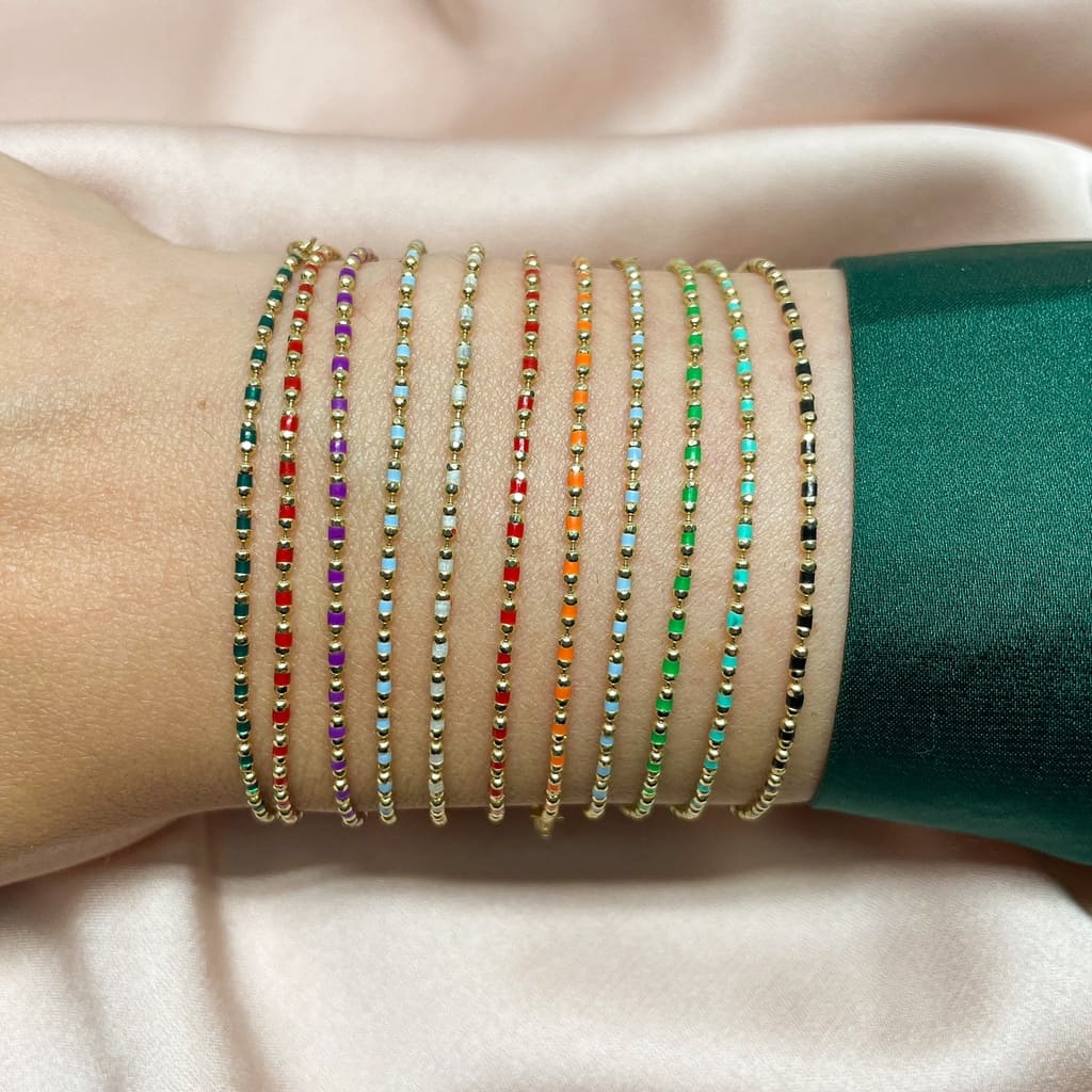 Bratara Aur 14k cu Agat Multicolor