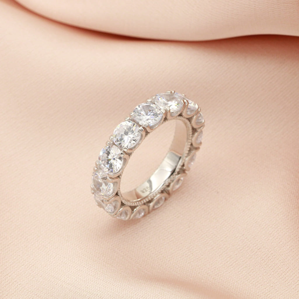 Inel Argint Eternity Round Stones