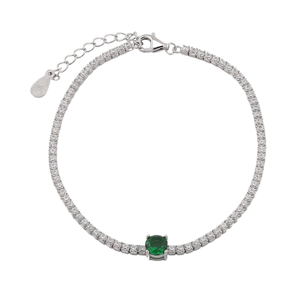 Bratara Argint Tennis cu Piatra Zirconia Colorata