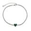 Bratara Tennis Argint Lovely Heart cu Piatra Colorata