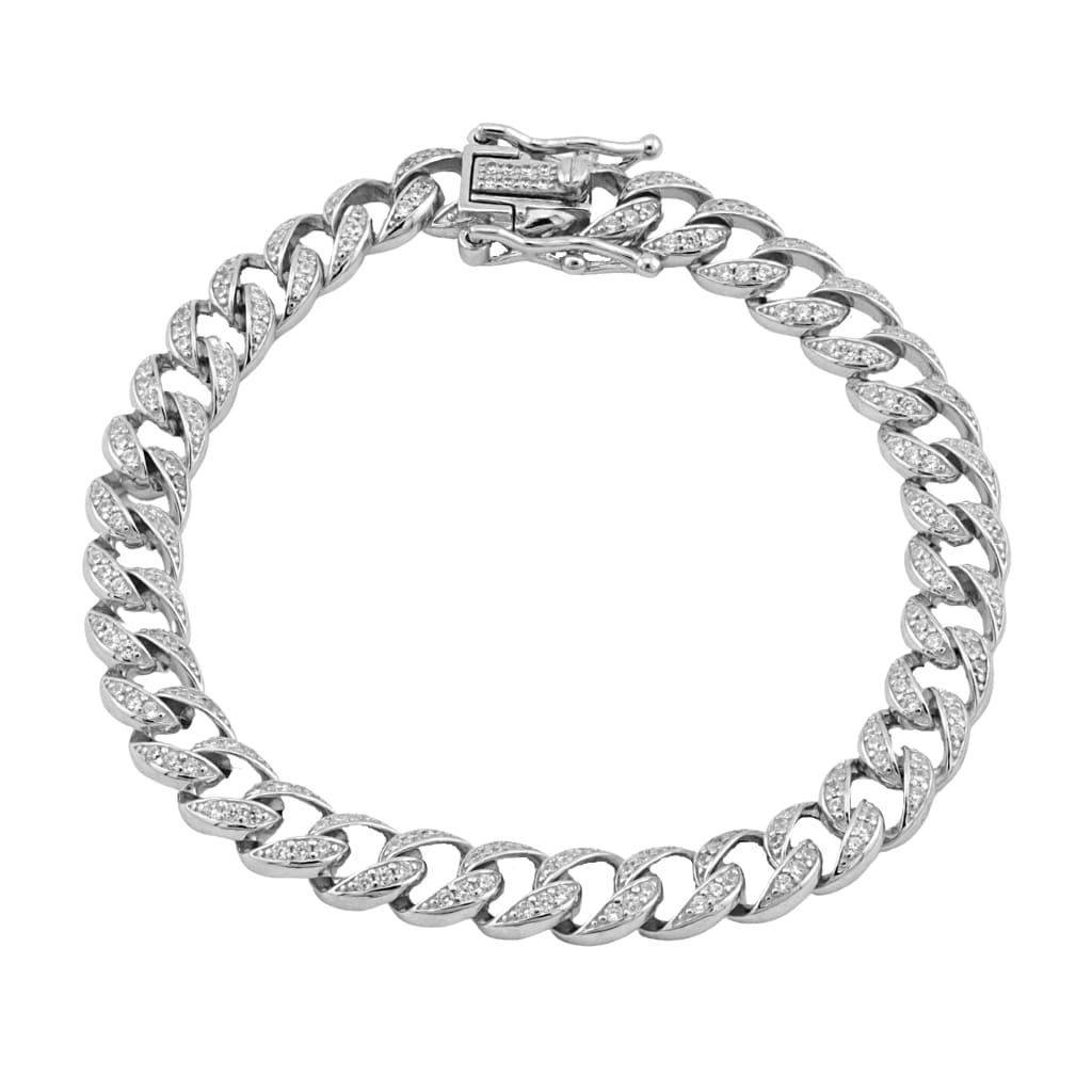 Bratara Argint Cuban Link Pietre Zirconia