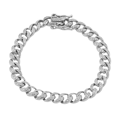 Bratara Argint Cuban Link Pietre Zirconia