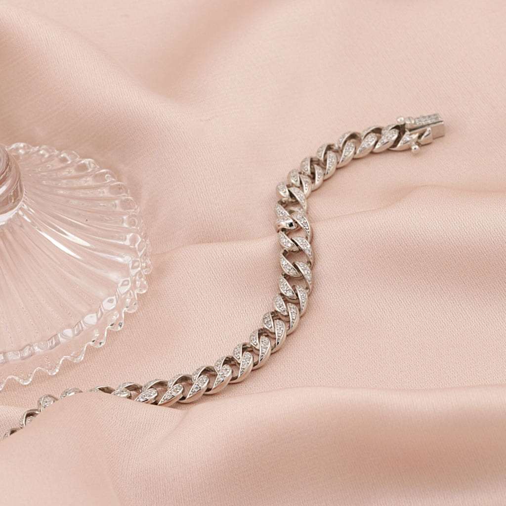 Bratara Argint Cuban Link Pietre Zirconia
