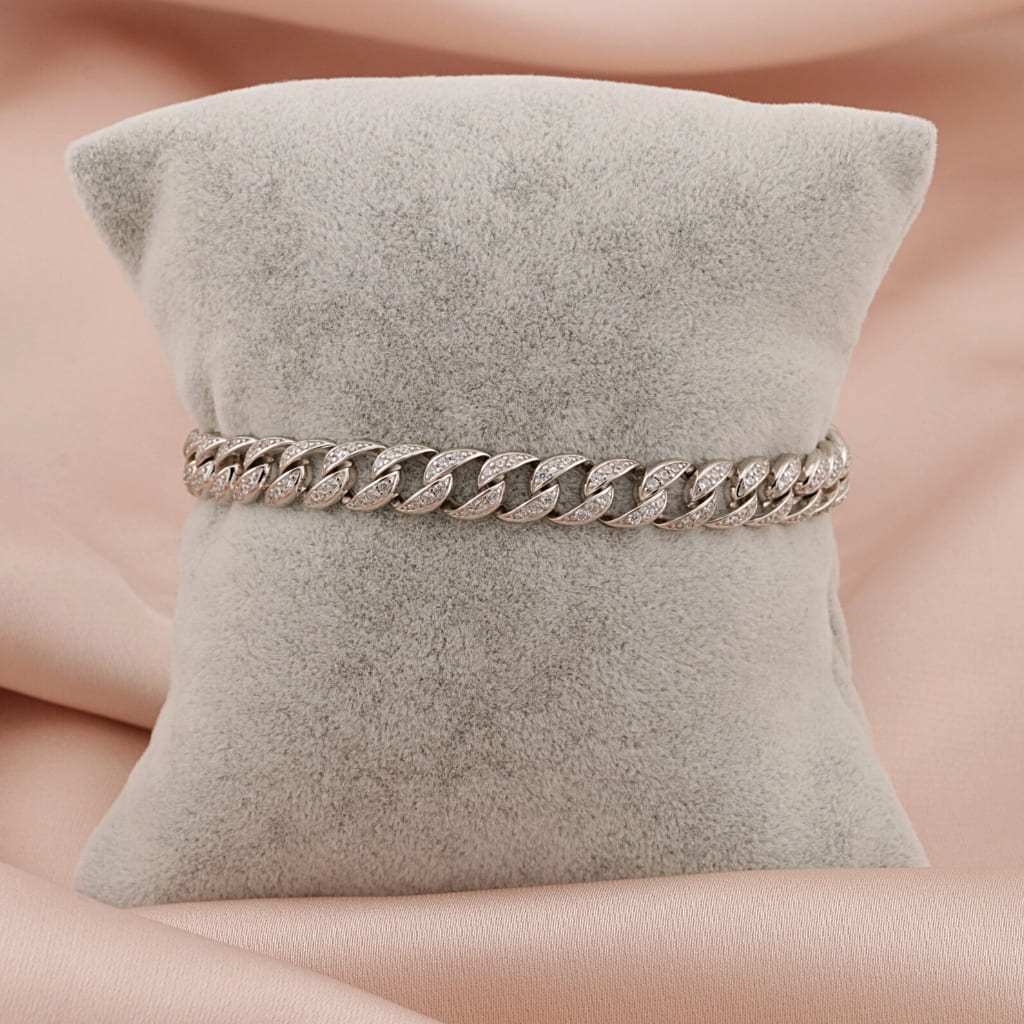Bratara Argint Cuban Link Pietre Zirconia