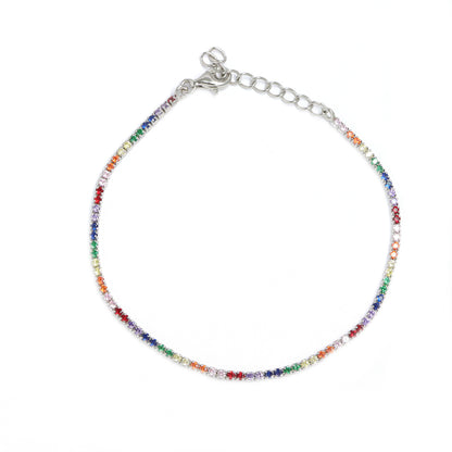 Bratara Tennis Argint cu Pietre Multicolore 2mm