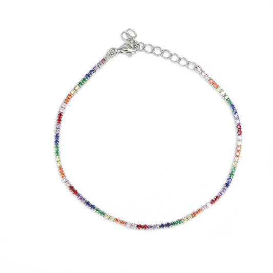 Bratara Tennis Argint cu Pietre Multicolore 2mm