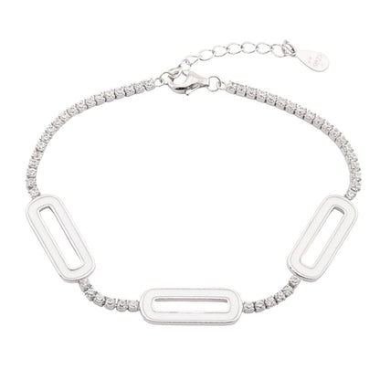 Bratara Tennis Argint Minimalist White Chain