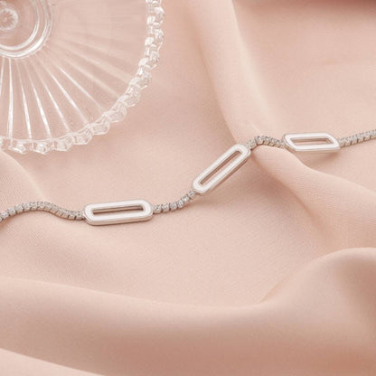 Bratara Tennis Argint Minimalist White Chain