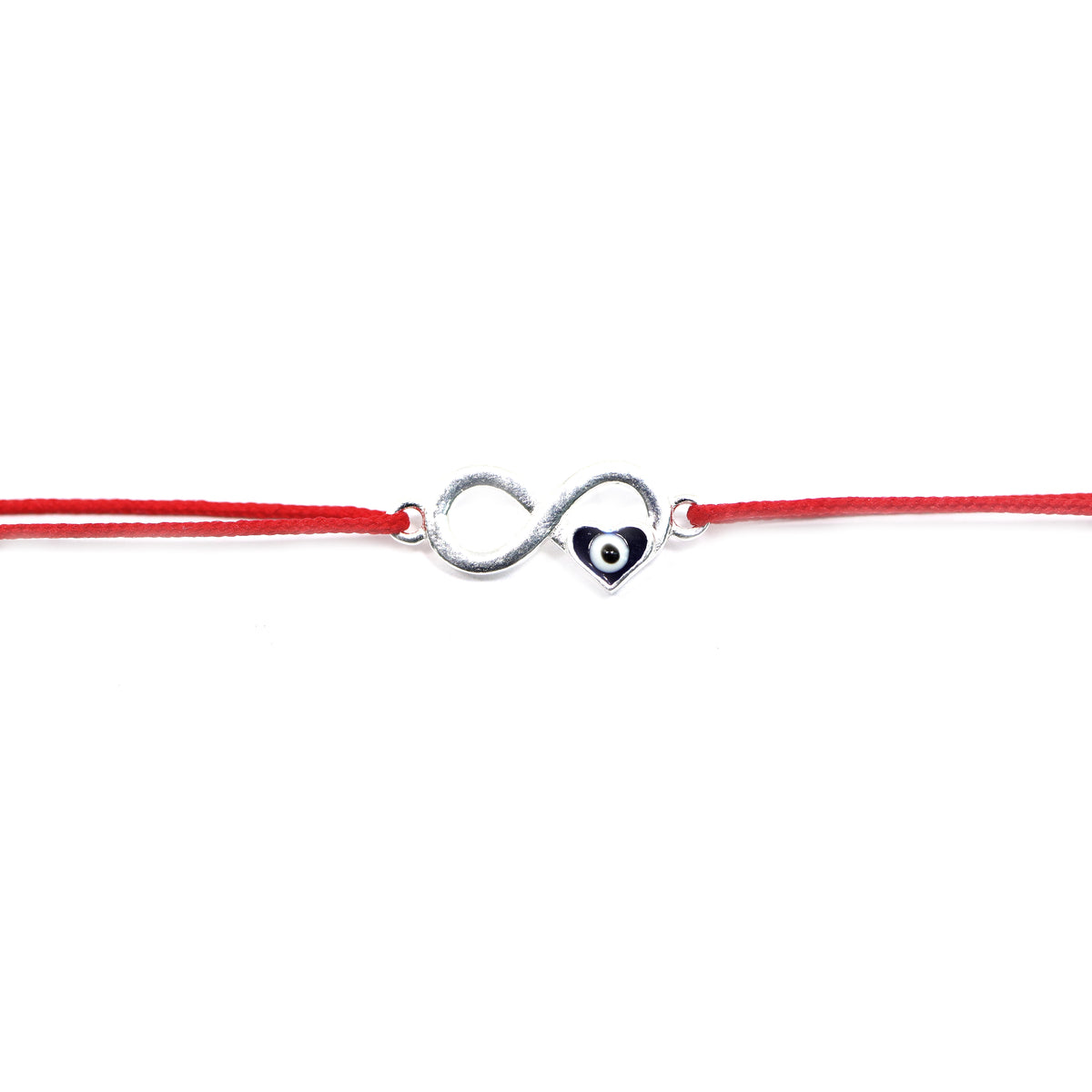 Martisor Bratara Argint Snur Infinit cu Inima Ochi de Deochi