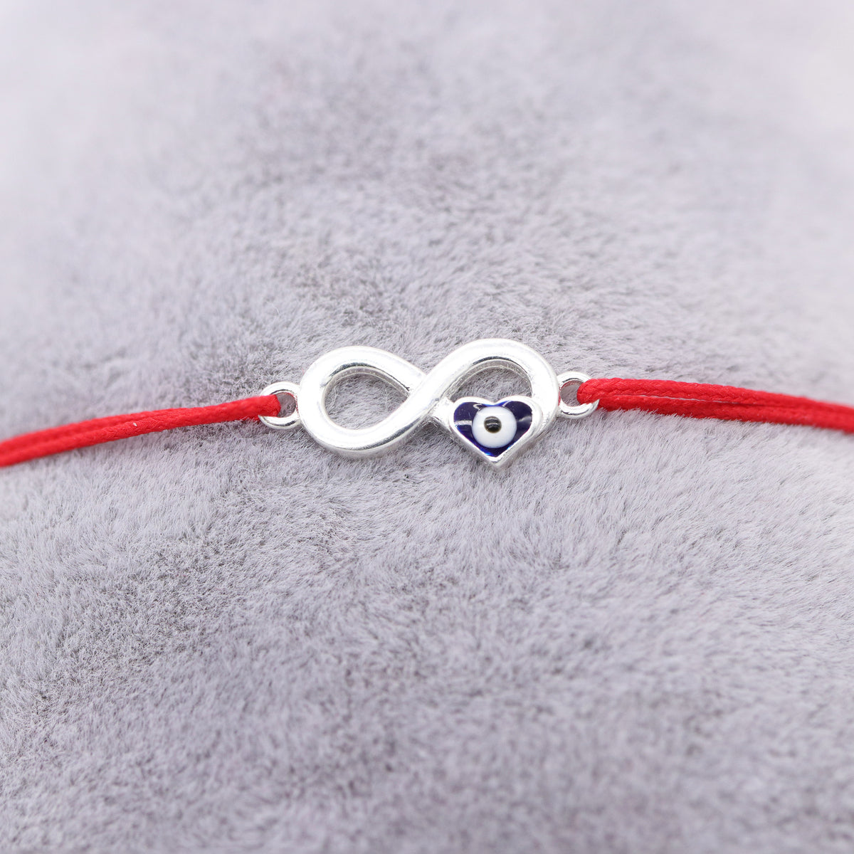 Martisor Bratara Argint Snur Infinit cu Inima Ochi de Deochi