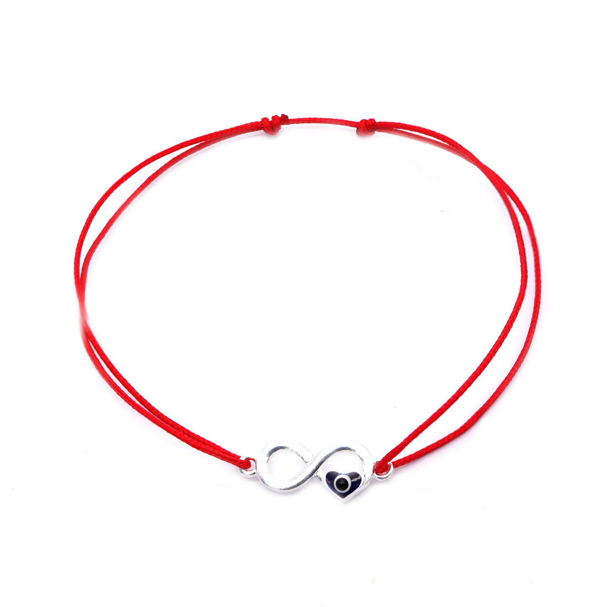 Martisor Bratara Argint Snur Infinit cu Inima Ochi de Deochi