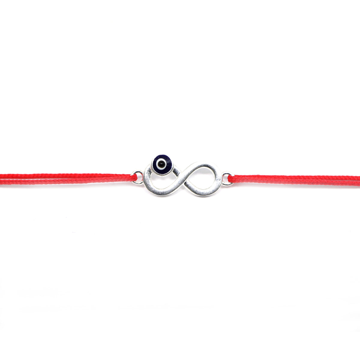 Martisor Bratara Argint Snur Rosu cu Infinit si Ochi de Deochi