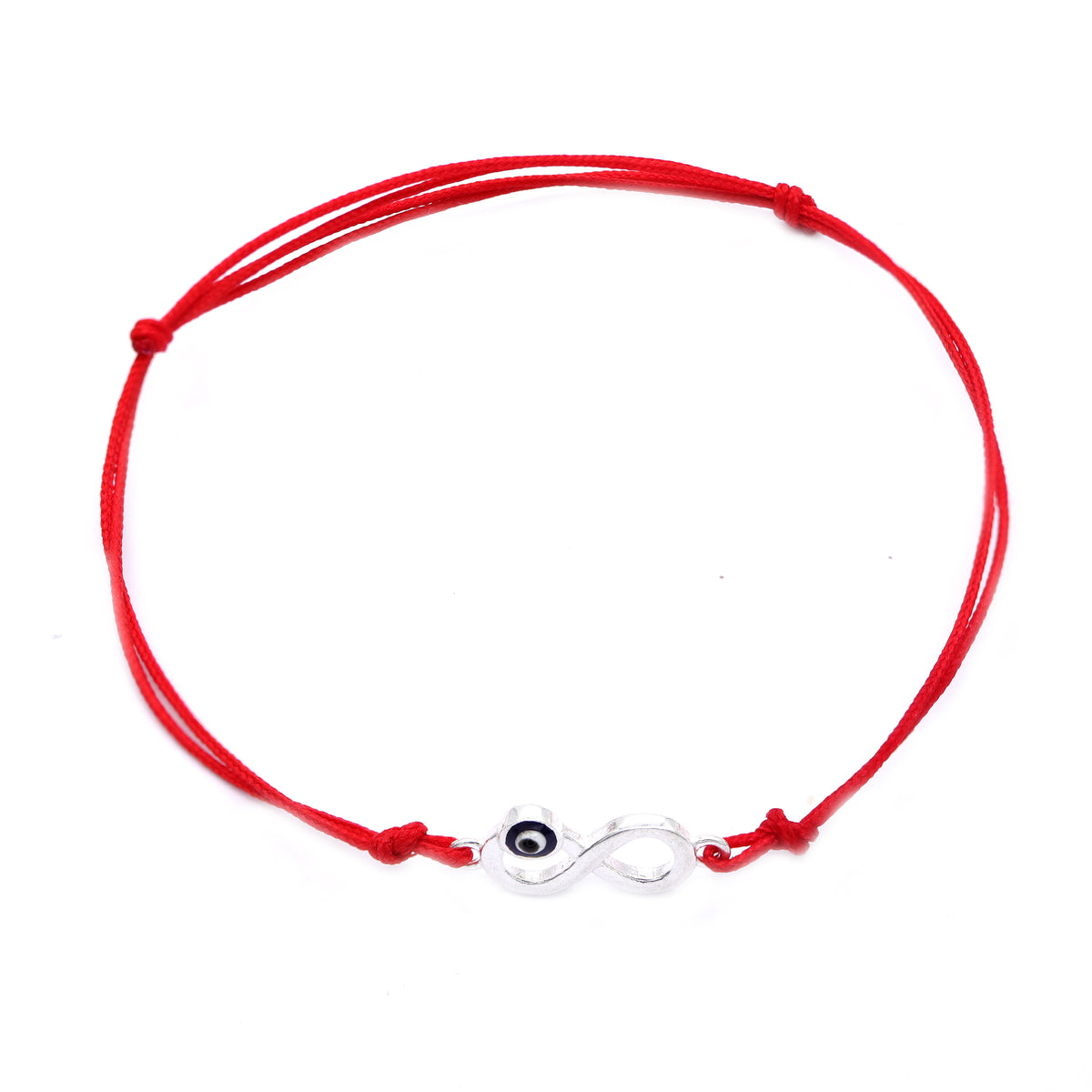 Martisor Bratara Argint Snur Rosu cu Infinit si Ochi de Deochi