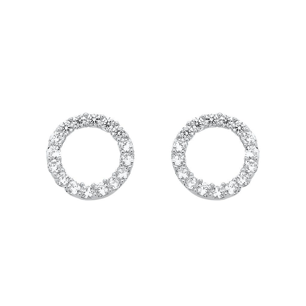Cercei Argint Cerc Minimalist cu Pietre Zirconia