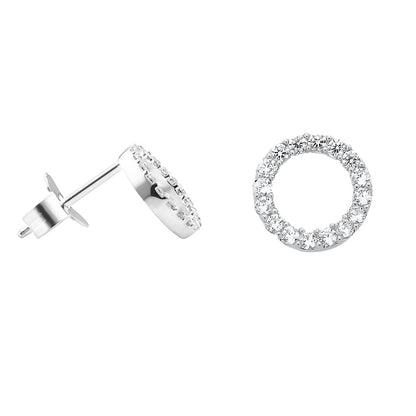 Cercei Argint Cerc Minimalist cu Pietre Zirconia