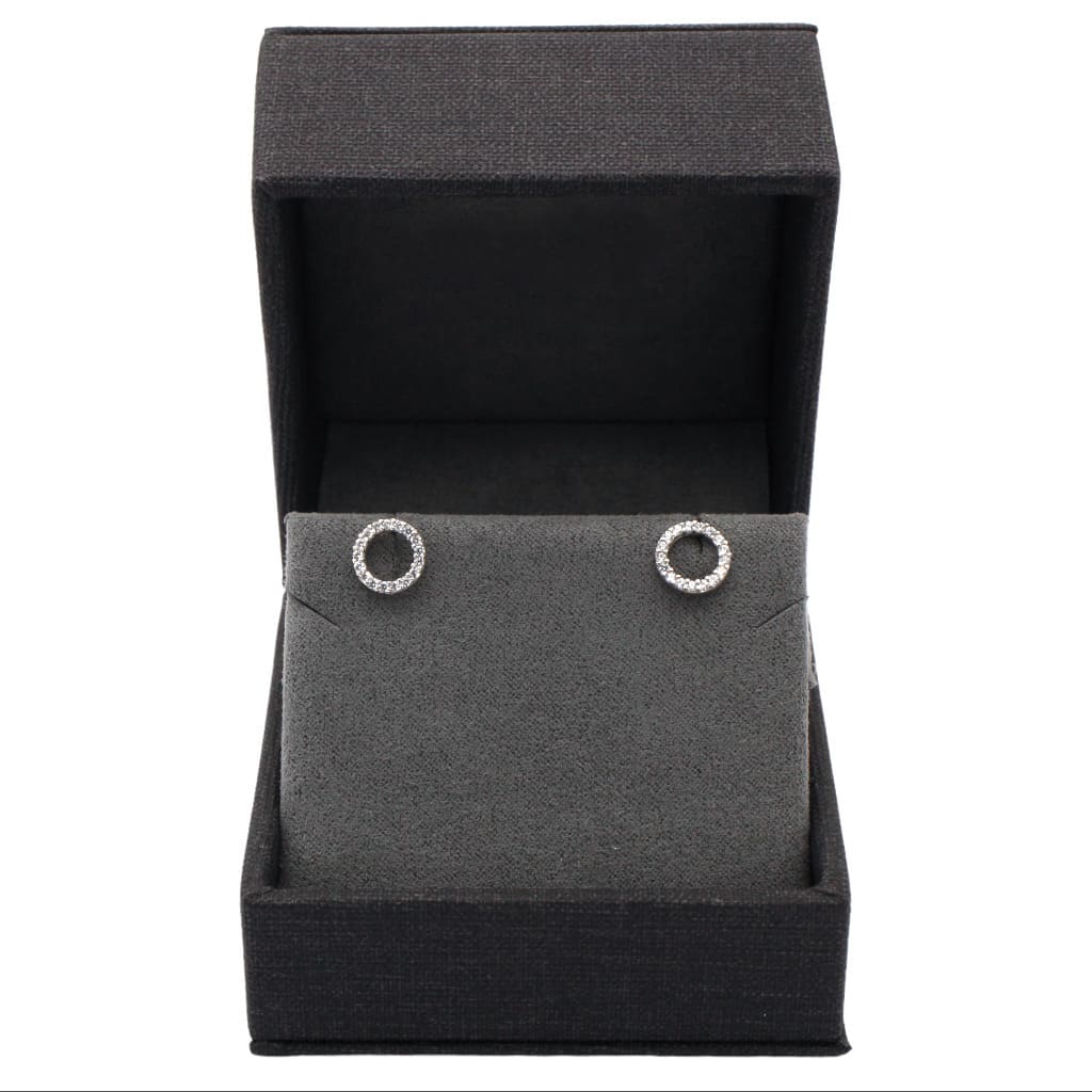 Cercei Argint Cerc Minimalist cu Pietre Zirconia