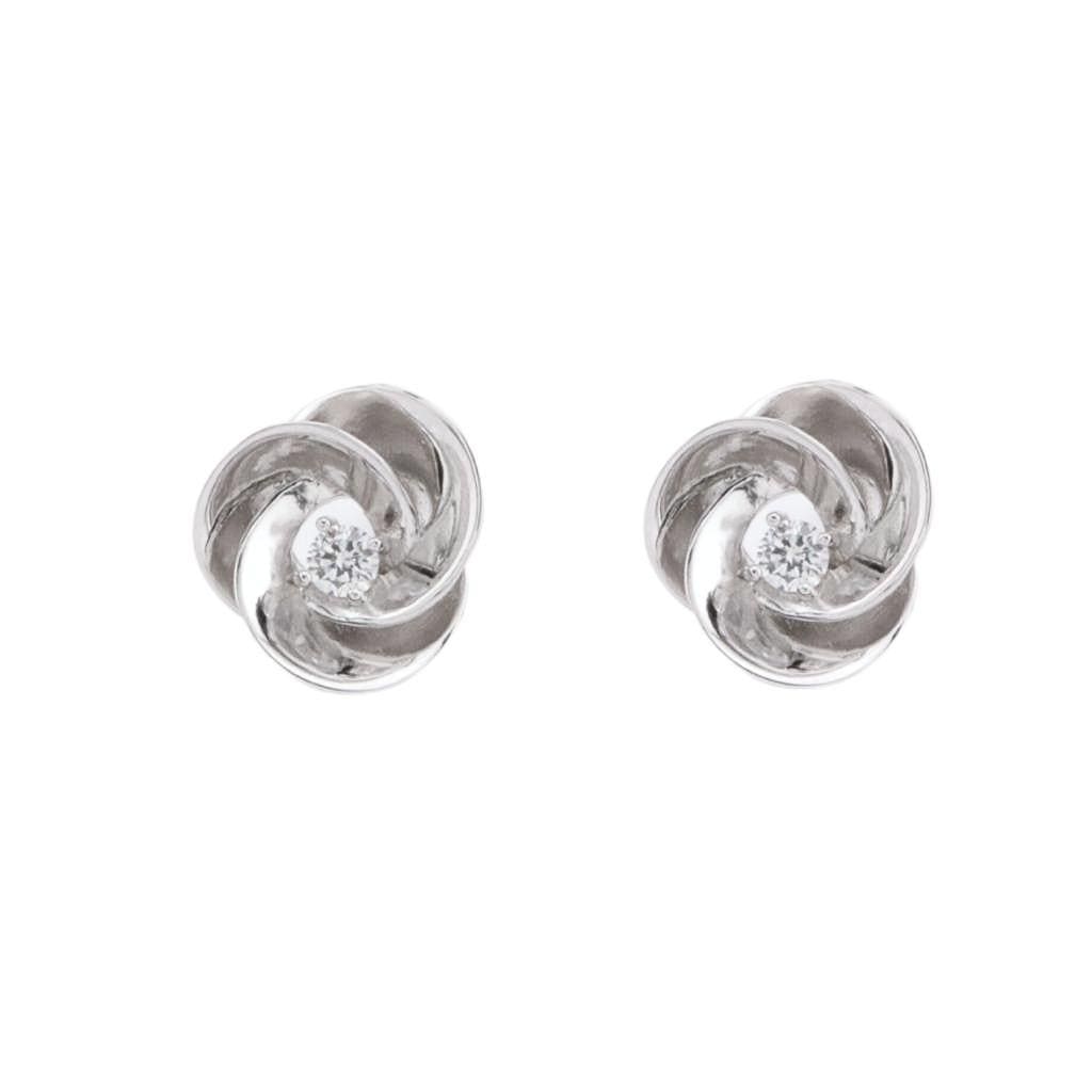 Cercei Argint Floare cu Piatra Zirconia 1.8 cm