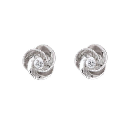 Cercei Argint Floare cu Piatra Zirconia 1.8 cm