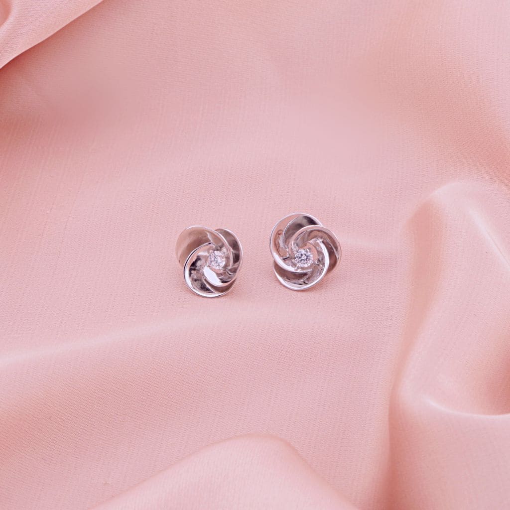 Cercei Argint Floare cu Piatra Zirconia 1.8 cm