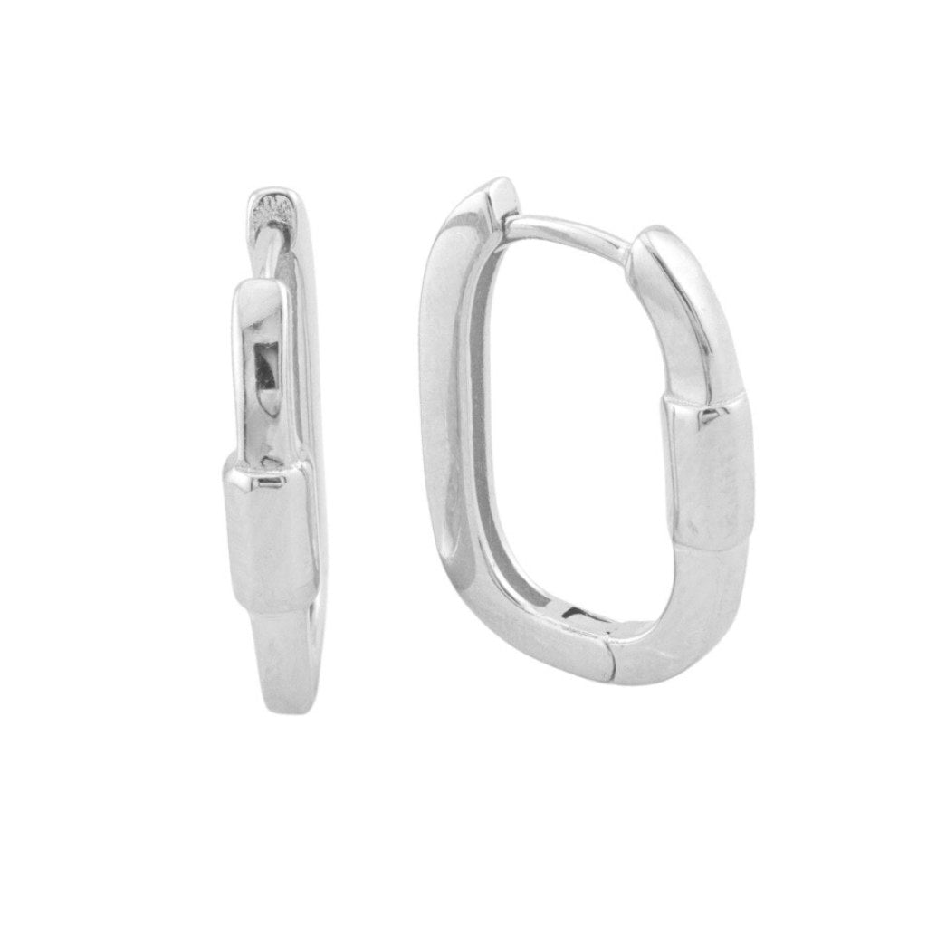 Cercei Argint Silver Huggie Hoops