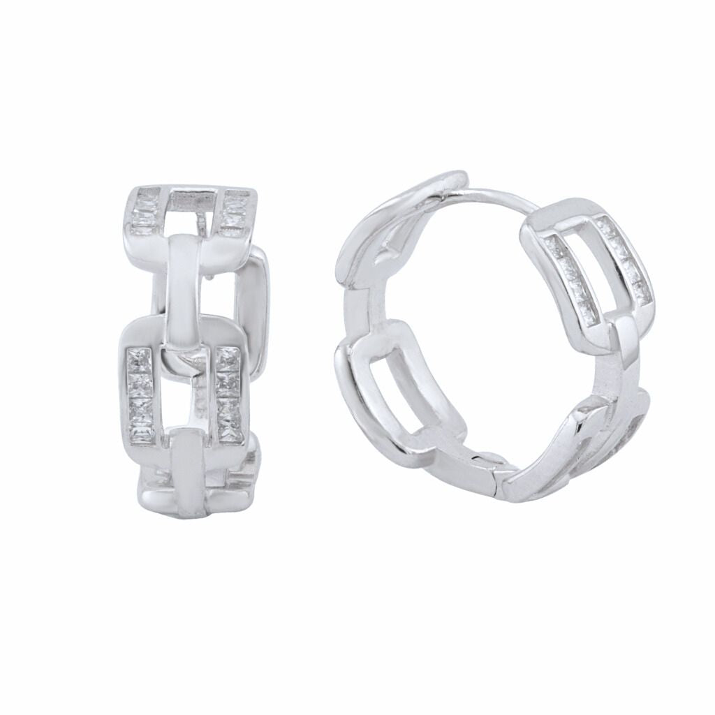 Cercei Veriga Argint Chain cu Pietre Zirconia