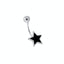 Cercel Piercing Argint Stea cu Email Negru