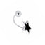 Cercel Piercing Argint Stea cu Email Negru
