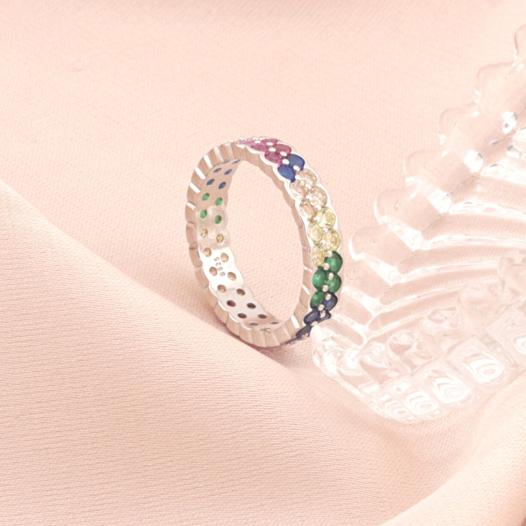 Inel Argint Eternity Multicolor 5 mm