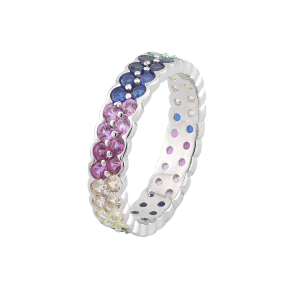 Inel Argint Eternity Multicolor 5 mm