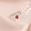 Inel Argint Inima cu Piatra Rosie Pure Heart