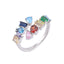 Inel Argint Irregular Rainbow Stones