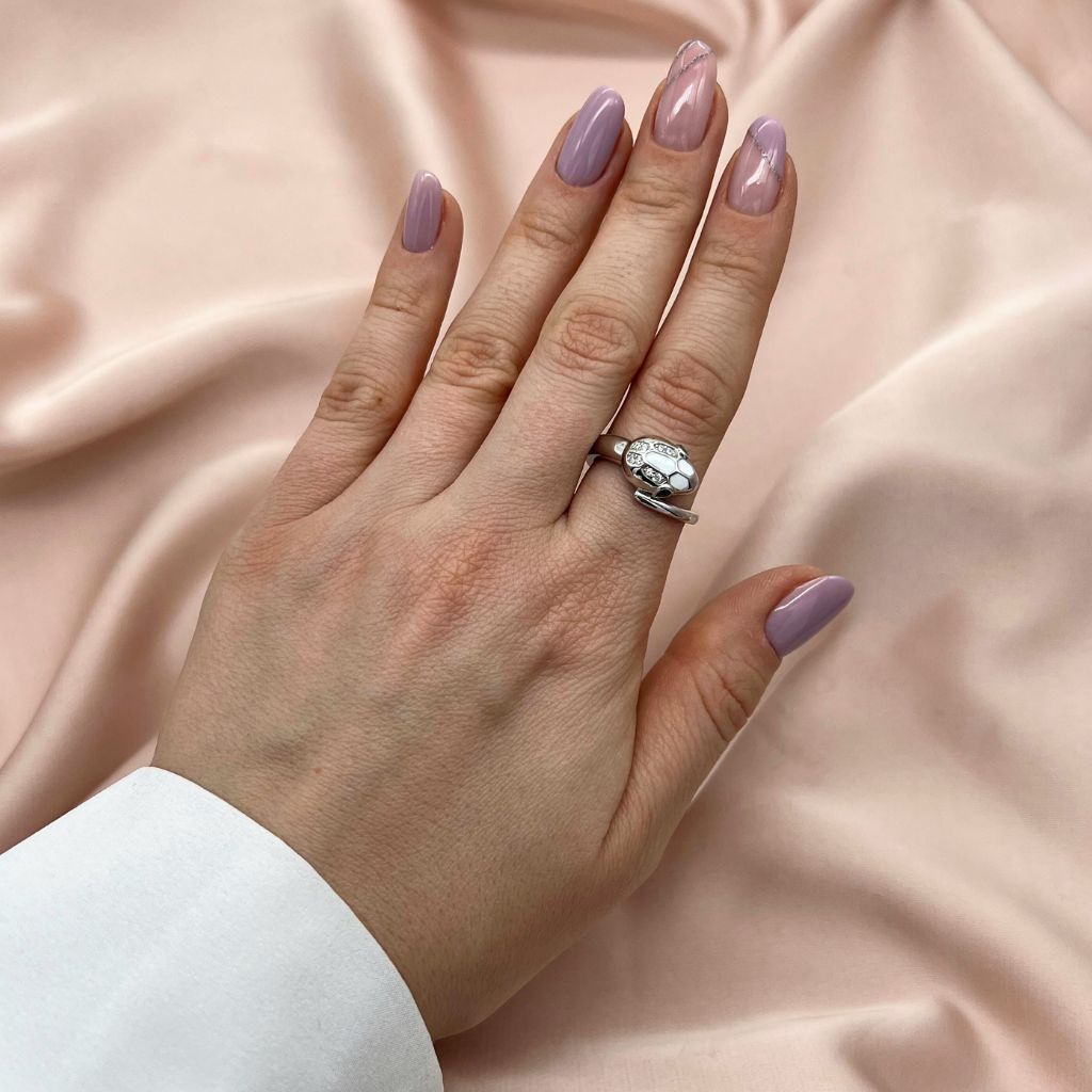Inel Argint Snake cu Pietre Zirconia