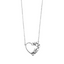 Lant Argint cu Inima Half Cut si Pietre Zirconia