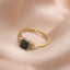 Inel Aur 14k Solitaire cu Piatra Zirconia Neagra