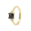 Inel Aur 14k Solitaire cu Piatra Zirconia Neagra