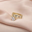 Inel Aur 14k Wedding Band cu Inimi si Piatra Zirconia