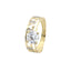 Inel Aur 14k Wedding Band cu Inimi si Piatra Zirconia