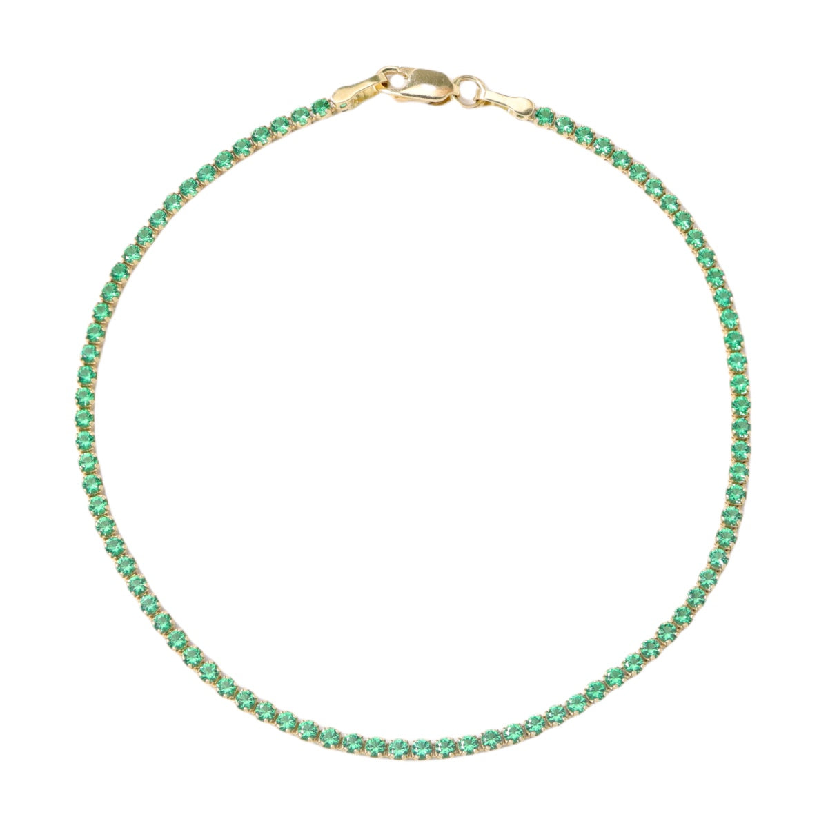 Bratara Aur 14K Tennis cu Pietre Verzi 1.5 mm