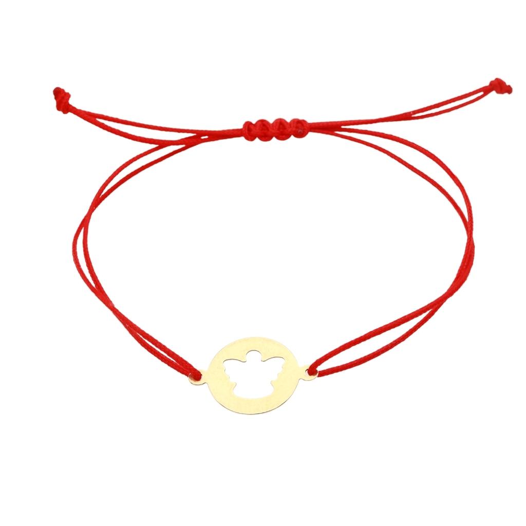 Martisor Bratara Aur 14k Snur Banut cu Ingeras Laser Cut